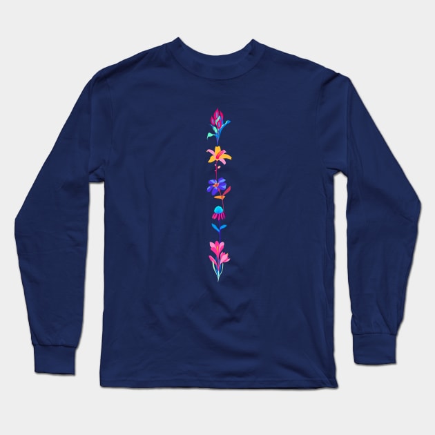 Tropical flowers vertical Long Sleeve T-Shirt by High Altitude